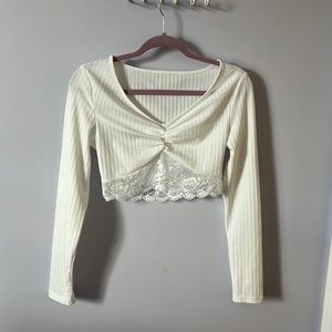 White lace crop top